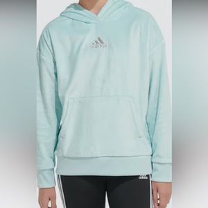 Adidas Cozy Fleece Hooded Sweatshirt - Girls Size M